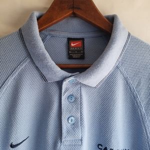 Men’s Nike Carolina Blue Polo Short Sleeve Shirt Embroidered Size Large